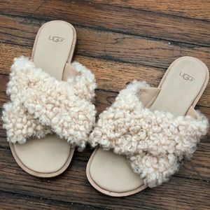 Fluffy Ugg slides